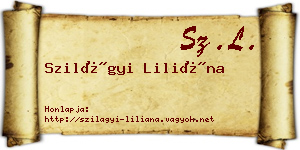 Szilágyi Liliána névjegykártya